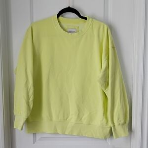 American Eagle Outfitters Light Neon Yellow Crew Neck Sweatshirt